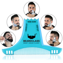 Beard Shaping Tool - 8 in 1 Multi-liner Beard Shaper Template Comb - (Clear Blue)