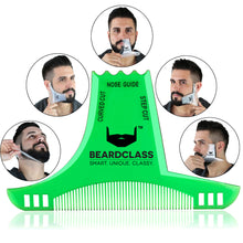 Beard Shaping Tool - 8 in 1 Multi-liner Beard Shaper Template Comb - (Clear Green)