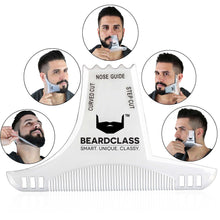 Beard Shaping Tool - 8 in 1 Multi-liner Beard Shaper Template Comb - (Clear)