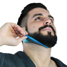 Beard Shaping Tool - 8 in 1 Multi-liner Beard Shaper Template Comb - (Clear Blue)