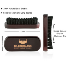 Beard Brush and Wooden Comb Kit - Bonus Mustache Comb and Nose Scissors